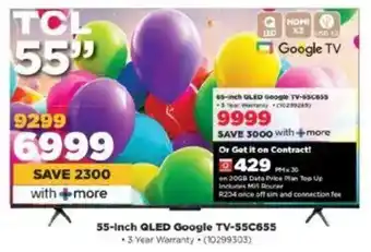 HiFi Corp TCL 55-Inch QLED Google TV-55C655 offer