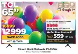 HiFi Corp TCL 65-Inch Mini LED Google TV-65C6K offer