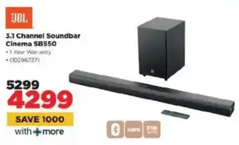 HiFi Corp JBL 3.1 Channel Soundbar Cinema SB550 offer