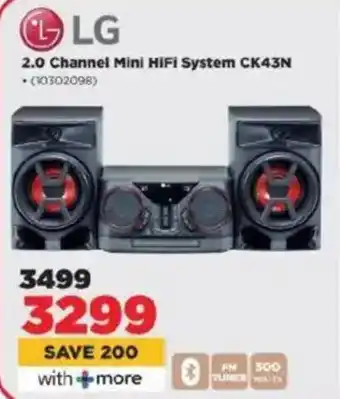 HiFi Corp LG 2.0 Channel Mini HiFi System CK43N offer