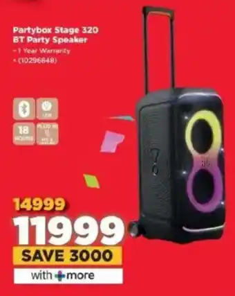 HiFi Corp JBL Partybox Stage 320 BT Party Speaker offer