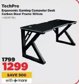 HiFi Corp TechPro Ergonomic Gaming Computer Desk Carbon Steel Frame offer