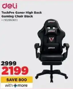 HiFi Corp Deli TechPro Ganer High Back Gaming Chair Black offer