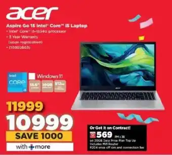 HiFi Corp Acer Aspire Go 15 Intel Core i5 Laptop offer