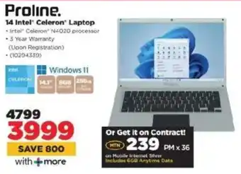 HiFi Corp Proline 14 Intel Celeron Laptop offer
