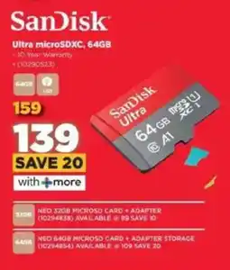 HiFi Corp SanDisk Ultra microSDXC, 64GB offer