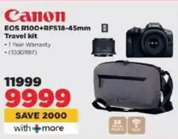 HiFi Corp Canon EOS R100 + RFS18-45mm Travel kit offer
