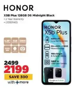 HiFi Corp HONOR X5B Plus 128GB DS Midnight Black offer