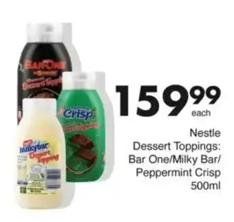 Save Hyper Nestle Dessert Toppings Bar One/ Milky Bar/ Peppermint Crisp offer