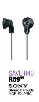 OK Furniture SONY Stereo Earbuds MDR-E9LP/BC offer
