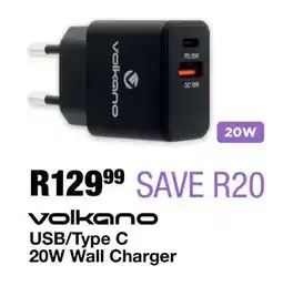 OK Furniture Volkano USB/Type C 20W Wall Charger offer