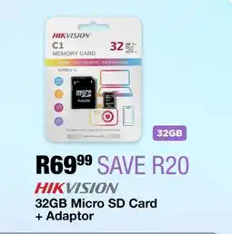 OK Furniture HIKVISION 32GB Micro SD Card + Adaptor offer