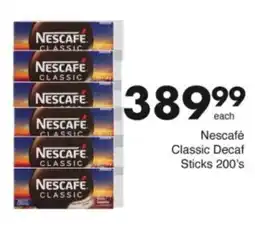 Save Hyper Nescafé Classic Decaf Sticks offer