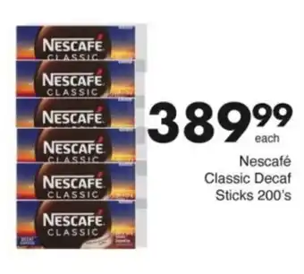 Save Hyper Nescafé Classic Decaf Sticks offer