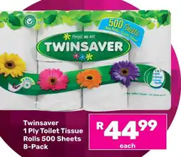 Game Twinsaver 1 Ply Toilet Tissue Rolls 500 Sheets offer
