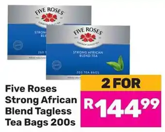 Game Five Roses Strong African Blend Tagless Tea Bags offer