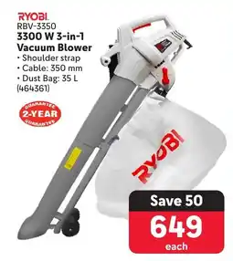 Makro RYOBI 3300 W 3-in-1 Vacuum Blower offer