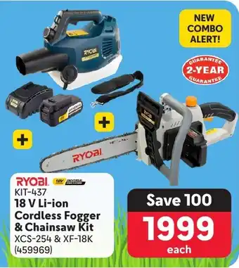 Makro RYOBI 18 V Li-ion Cordless Fogger & Chainsaw Kit offer