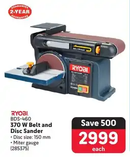Makro RYOBI 370 W Belt and Disc Sander offer