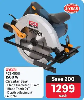 Makro RYOBI 1500 W Circular Saw offer