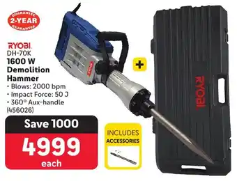 Makro RYOBI 1600 W Demolition Hammer offer