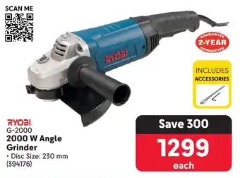 Makro RYOBI 2000 W Angle Grinder offer