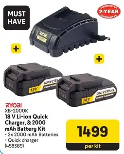 Makro RYOBI 18 V Li-ion Quick Charger, & 2000 mAh Battery Kit offer