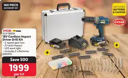 Makro RYOBI 18V Cordless Impact Driver Drill Kit offer