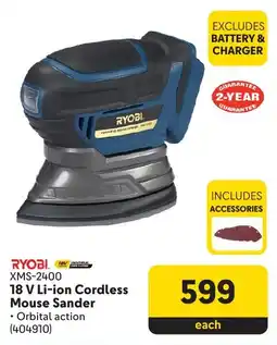 Makro RYOBI 18 V Li-ion Cordless Mouse Sander offer