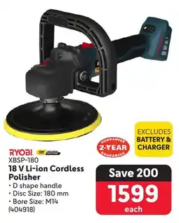 Makro Ryobi 18 V Li-ion Cordless Polisher offer
