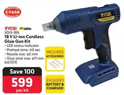 Makro RYOBI 18 V Li-ion Cordless Glue Gun Kit offer