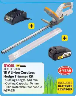 Makro RYOBI 18 V Li-ion Cordless Hedge Trimmer Kit offer