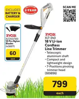 Makro RYOBI 18 V Li-ion Cordless Line Trimmer offer