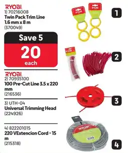 Makro RYOBI Twin Pack Trim Line offer