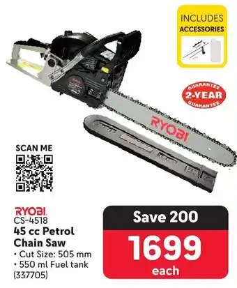 Makro RYOBI 45 cc Petrol Chain Saw offer
