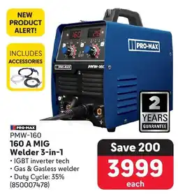 Makro PRO-MAX 160 A MIG Welder 3-in-1 offer
