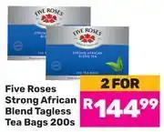 Game Five Roses Strong African Blend Tagless Teabags-For 2 x 200s offer
