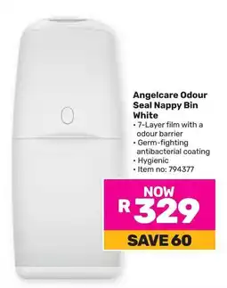 Game Angelcare Odour Seal Nappy Bin White offer