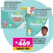 Game Pampers Active Baby Nappies Or Pants Mega Box Assorted Sizes-Each offer