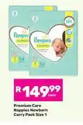 Game Pampers Care Nappies Newborn Carry Pack Size 1-Each offer