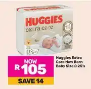 Game Huggies Extra Care New Born Baby Size 0 25's offer