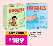 Game Huggies Baby Wipes 4 Pack Assorted-For 2 offer