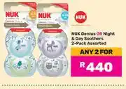 Game Nuk Genius Or Night & Day Soothers 2 Pack Assorted offer