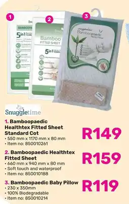 Game Snuggletime Bamboopaedic Healthtex Fitted Sheet Standard Cot offer