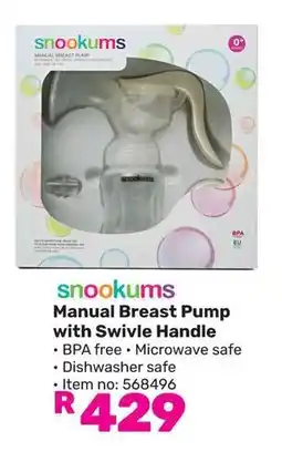 Game Snookums Manual Breast Pump with Swivle Handle offer