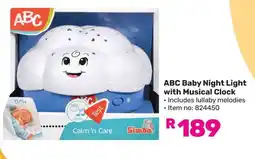 Game ABC Baby Night Light with Musical Clock offer