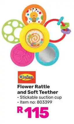 Game Win Fun Flower Rattle and Soft Teether offer