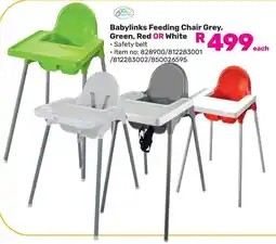 Game Babylinks Feeding Chair Grey, Green, Red OR White offer
