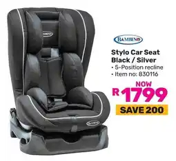 Game BAMBINO Stylo Car Seat Black/ Silver offer