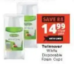 Checkers Twinsaver White Disposable Foam Cups offer